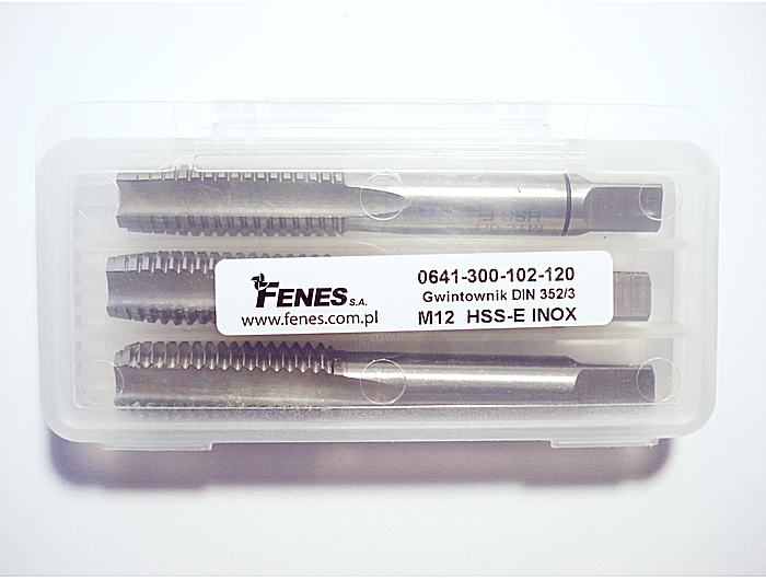 Метчик ручной компл. DIN 352/3 M12 INOX HSS-E