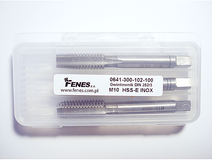 Метчик ручной компл. DIN 352/3 M10 INOX HSS-E