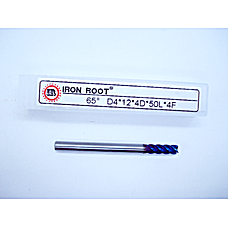 Фреза концевая D4*12*4D*50L*4F TiALN 65HRC