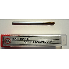 Фреза радиусная R1.5*3D*50L*2F