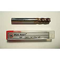Фреза конечная с угловым радиусом закругления D8R1*8D*60L*4F 65HRC