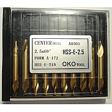 Сверло центровочное D2.5 HSSE TIN