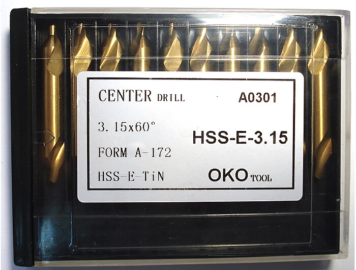 Сверло центровочное D3.15 HSSE TIN
