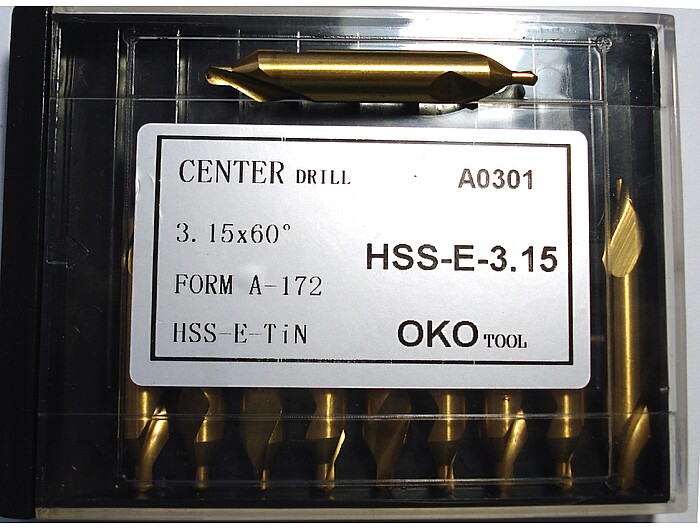 Сверло центровочное D3.15 HSSE TIN