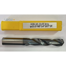 Сверло т/с 13.5*60*107*14*2F HRC45 TD3D45135