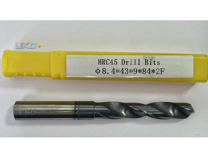 Сверло т/с 8.4x43x84x9x2F HRC45 3xD TD3D45084