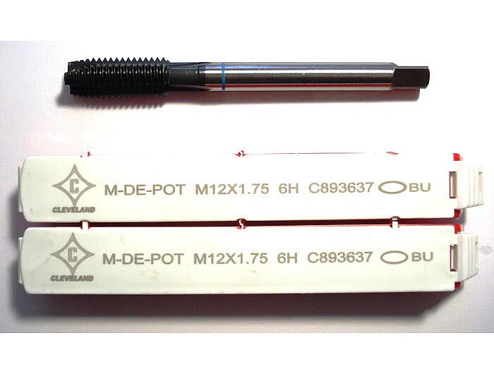 Мітчик прямий SPT M12*1.75 C893637 DIN376 Одне кільце голубе