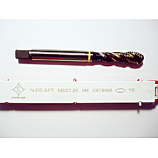 Метчик спиральный SFT M8*1.25 C878565 DIN371 Одно кольцо желтое