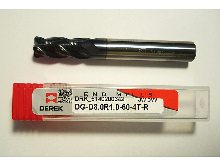 Фреза конечная с угловым радиусом закругления DG-D8.0R1.0-60-4T-R