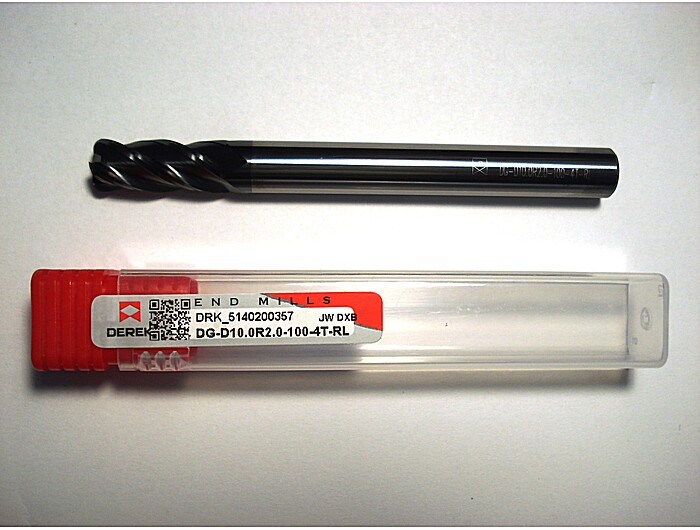 Фреза концевая с угловым радиусом закругления удлиненная DG-D10.0R2.0-100-4T-RL