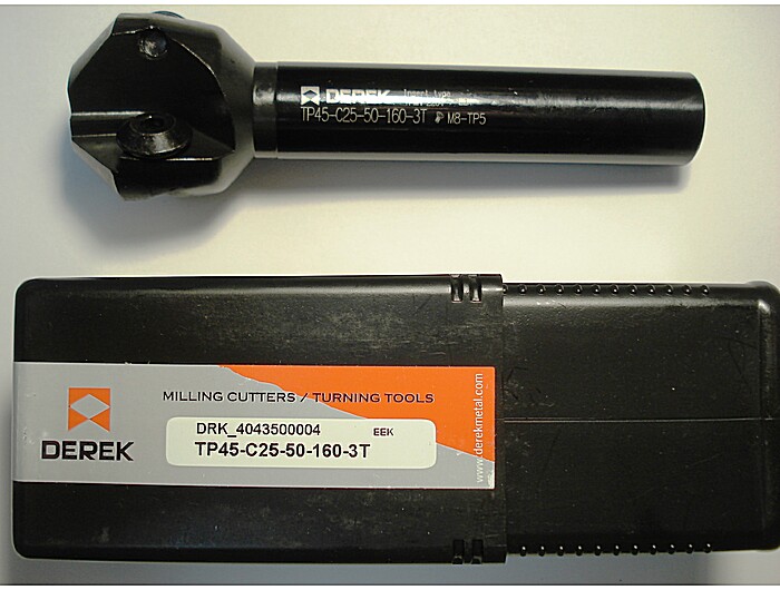 Фреза корпусная концевая фасочная TP45-C25-50-160-3T