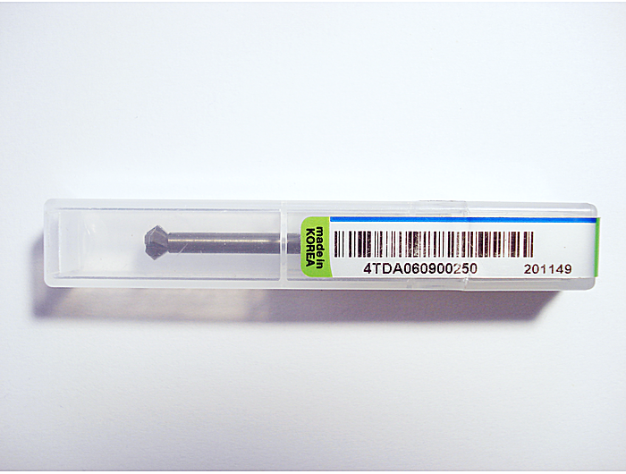 Фреза Т-образная двойная фасочная 4TDA060900250 (6x2.8x25x3x90°x60LxS6x4FxJ-CRO)