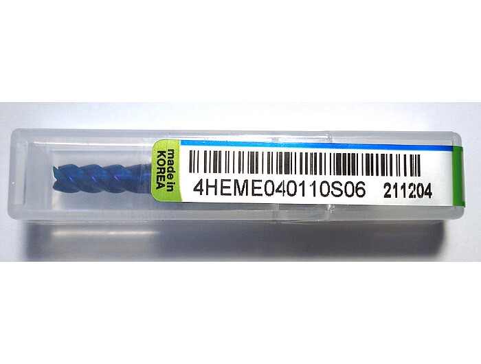 Фреза концевая 4HEME040110S06 4*11*45L*S6*4F*BLUE 45° 52HRC