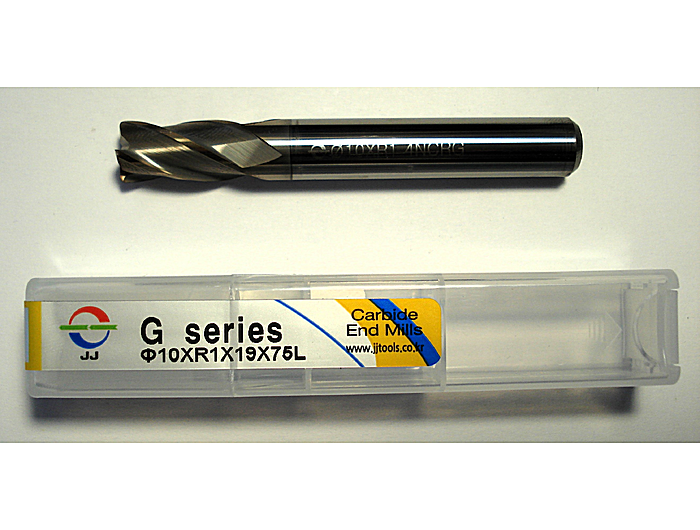 Фреза конечная с угловым радиусом закругления 4NCRG100010075 10*R1*19*75L*S10*4F*J-CRO