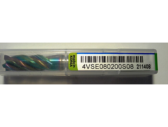 Фреза концевая 4VSE080200S08 8*20*70L*S8*4F 35°/38° 42HRC