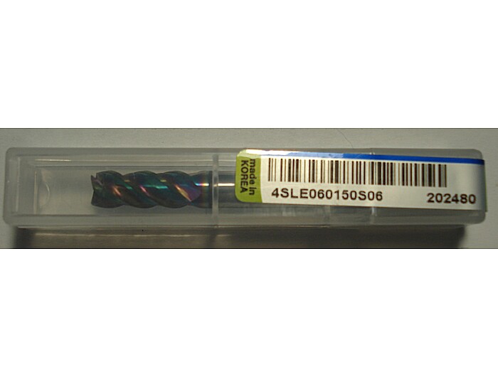 Фреза по нержавейке 4SLE060150S06 6*15*60L*S6*4F (sus, inconel, 42°) + ТИТАН