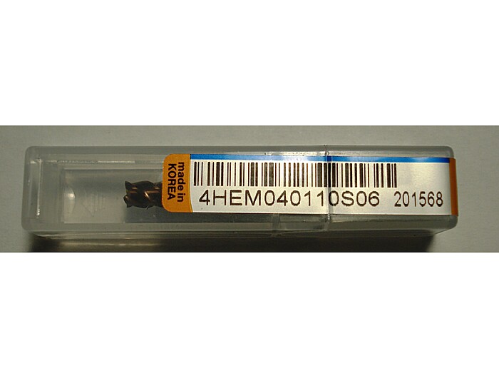 Фреза концевая 4HEM040110S06 4*11*45L*S6*4F 45° 62HRC TISIN