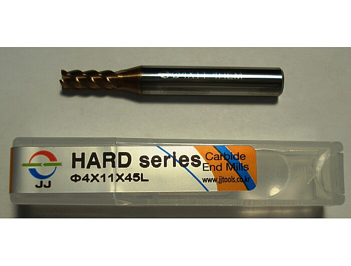 Фреза концевая 4HEM040110S06 4*11*45L*S6*4F 45° 62HRC TISIN