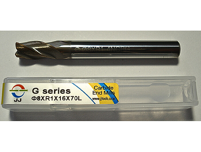 Фреза конечная с угловым радиусом закругления 4NCRG080010070 8*R1*16*70L*S8*4F*J-CRO